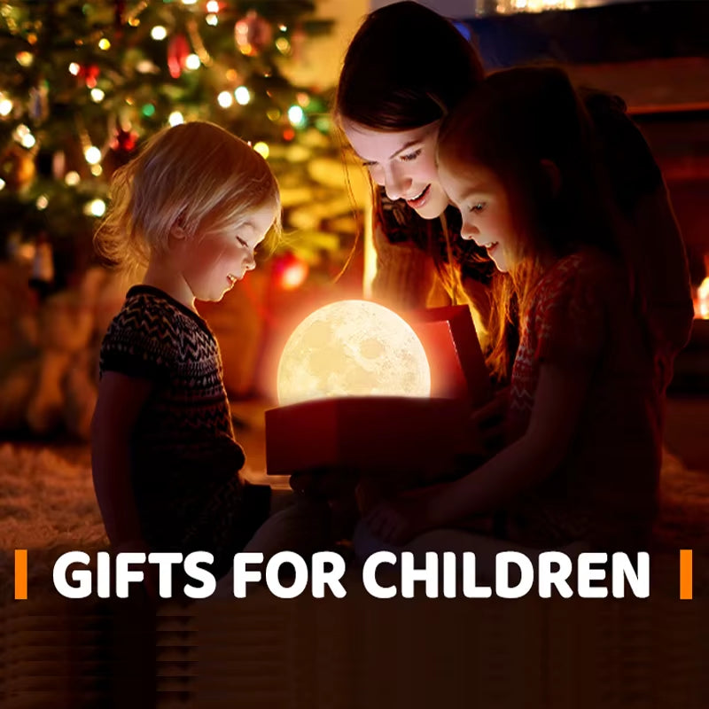 3D Print Rechargeable Moon Lamp LED Night Light Creative Touch Switch Remote Control Light for Bedroom Decoration Birthday Gift